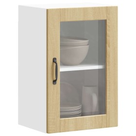 Armario de pared para cocina puerta cristal Porto roble